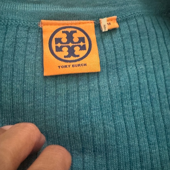 Tory Burch Teal Ribbed Cardigan - Picture 12 of 13